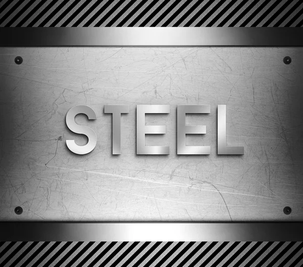 Steel concept on metal plate — Stock Photo, Image