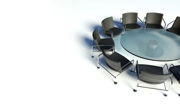 Workplace for negotiations. Table and armchairs — Stock Photo, Image