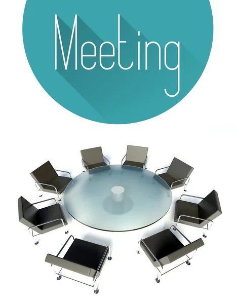Business meeting illustration, workplace for negotiations — Stock Photo, Image