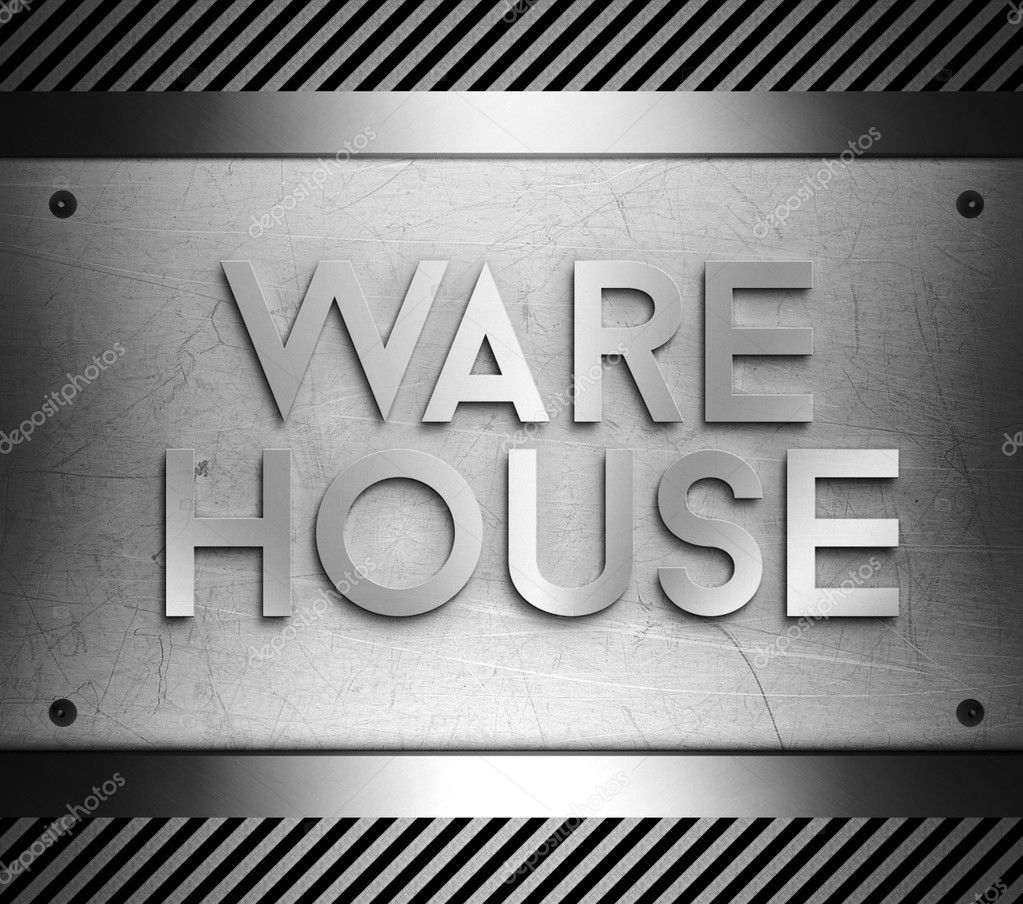 Warehouse concept on steel plate — Stock Photo © leszekglasner 45364795