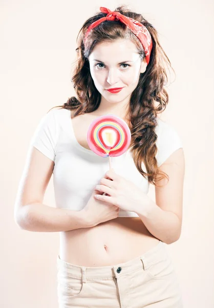 Pretty young woman pin up girl style — Stock Photo, Image