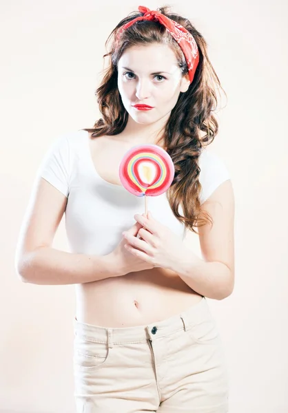 Portrait of beautiful pin up girl — Stock Photo, Image