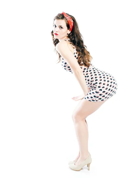 Pretty smiling pin up girl posing — Stock Photo, Image