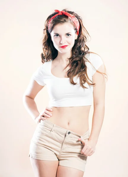 Pretty young woman pin up girl style — Stock Photo, Image