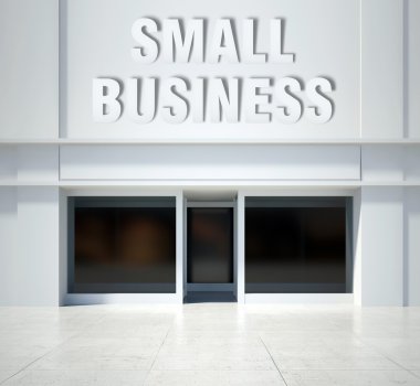Shopfront penceresi küçük işletme, önden görünüm