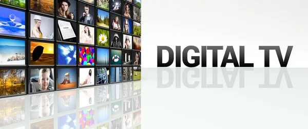 Digital TV technology video wall LCD panels — Stock Photo, Image