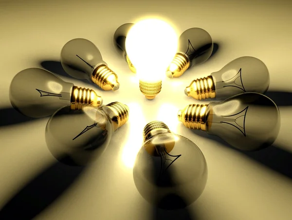 Idea light bulb concept, copyspace — Stock Photo, Image