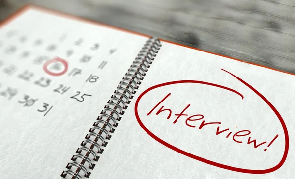 Interview important day, calendar concept — Stock Photo, Image