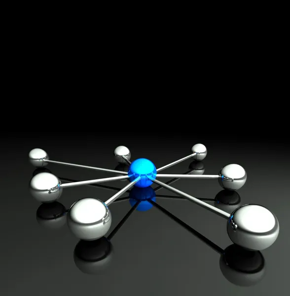 Концепция сети с 3D-коммуникацией — стоковое фото