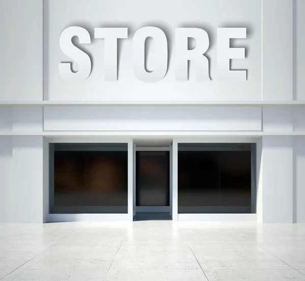 Shopfront vitrine, vista frontal — Fotografia de Stock