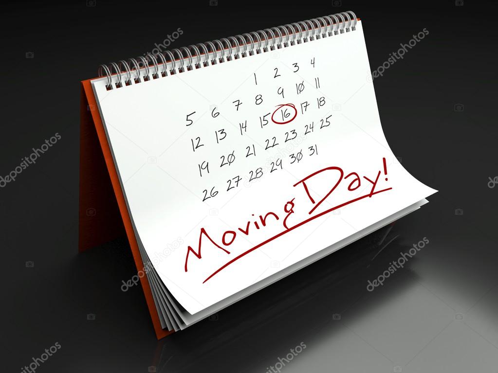 Moving important day, calendar concept