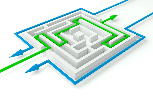 Arrows in the maze running in different directions — Stock Photo, Image