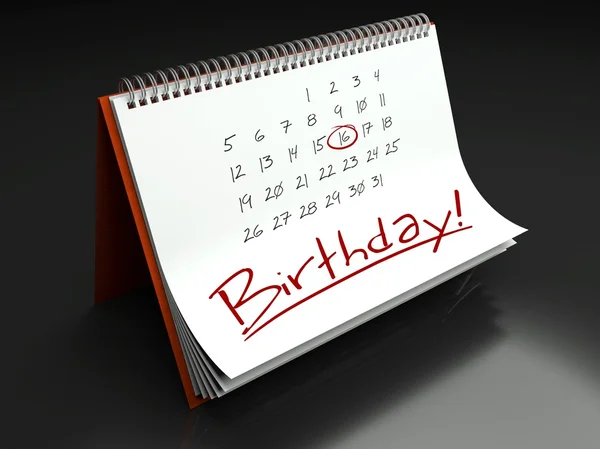 Birthday important day, calendar concept — Stock Photo, Image