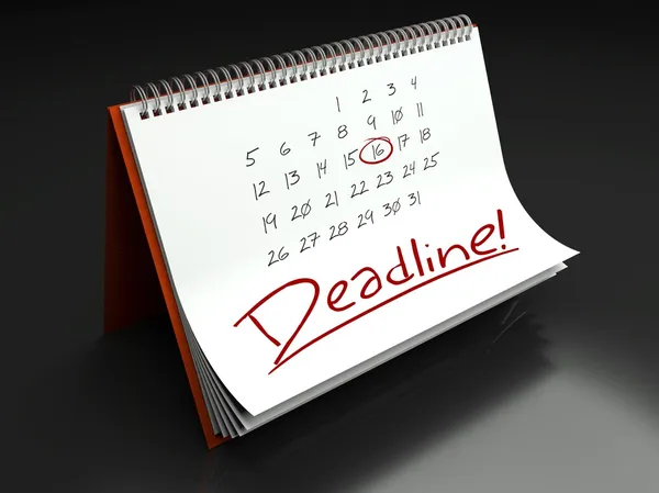 Deadline important day, calendar concept — Stock Photo, Image