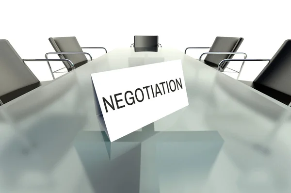 Negotiation, business table card in office — Stock Photo, Image