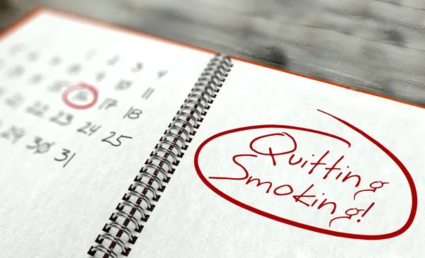 Deixar de fumar dia importante, conceito de calendário — Fotografia de Stock