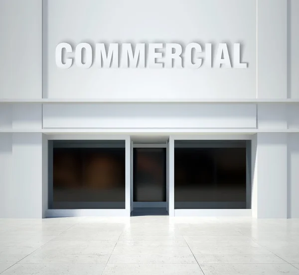 Shopfront janela comercial, vista frontal — Fotografia de Stock