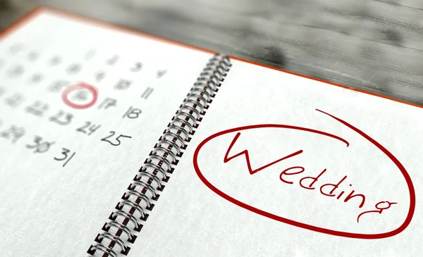 Wedding important day, calendar concept — Stock Photo, Image