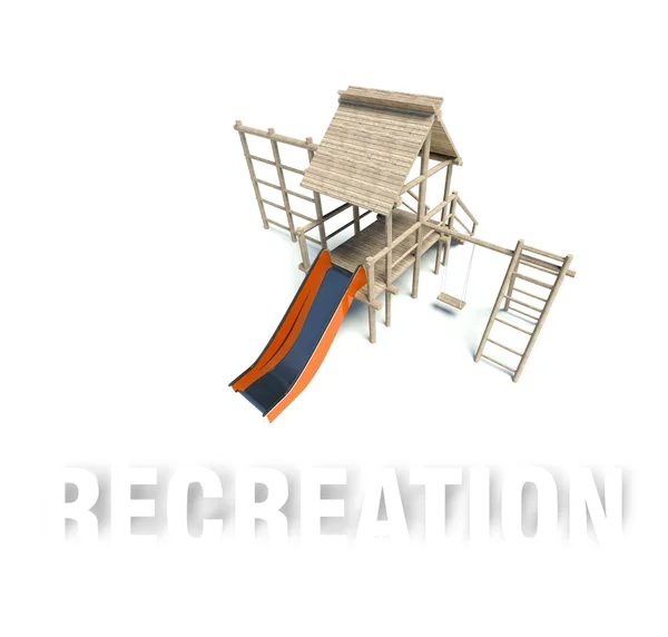 3d Children playground area, recreation — Stock Photo, Image