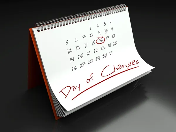 Jour des changements important, concept de calendrier — Photo