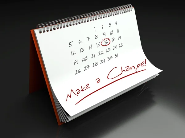 Make a change important day, calendar concept — Stock Photo, Image