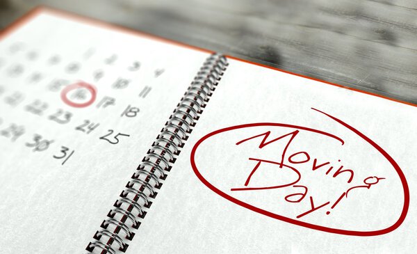 Переезд важный день, календарь концепции
