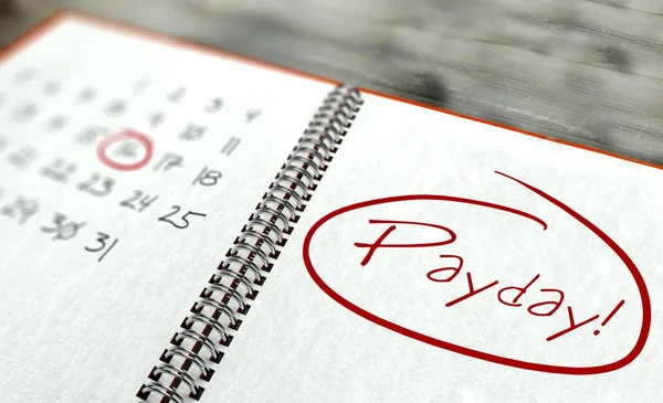 Betala dag viktigt, kalender begrepp — Stockfoto