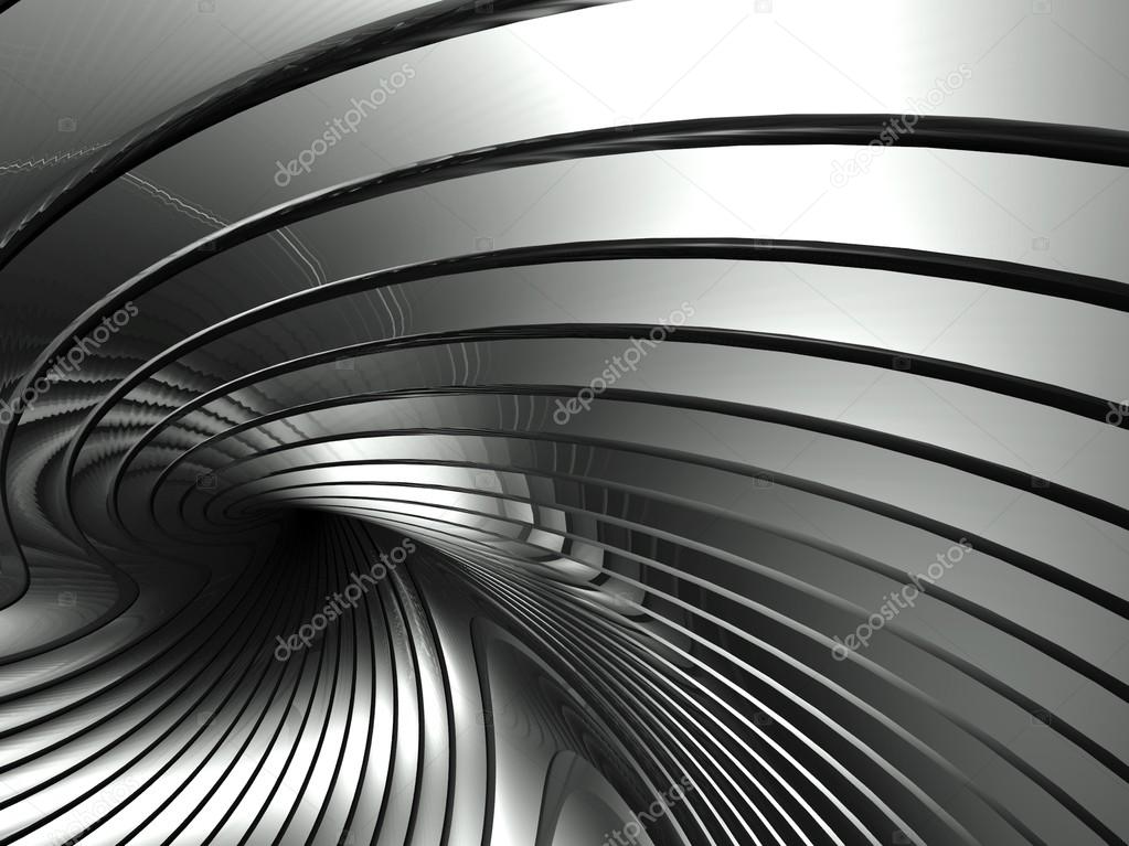 Silver metal abstract architectural wallpaper
