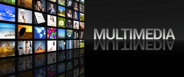siyah arka plan Multimedya televizyon ekranlarında