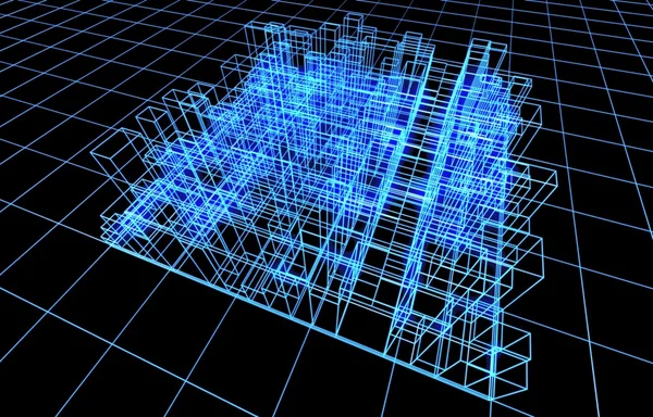 3D abstraktní projekt města — Stock fotografie