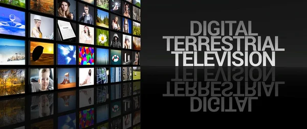 Digitální pozemní televizní obrazovky černé pozadí — Stock fotografie