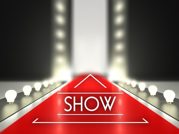 Модная подиум, шоу на красной дорожке
