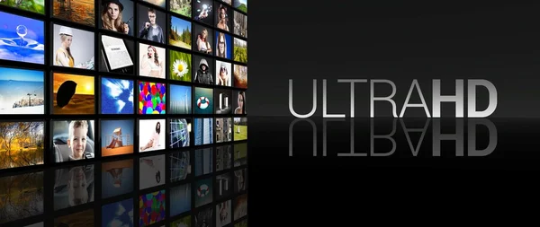 超高清电视屏幕黑色背景Ultra hd τηλεόραση οθόνες μαύρο φόντο — Φωτογραφία Αρχείου