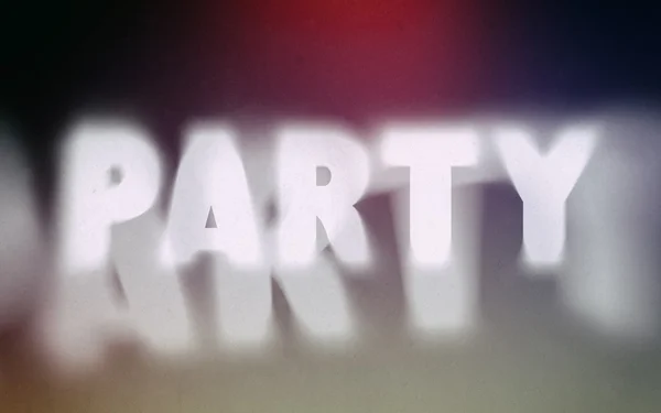 Party word on vintage blurred background — Stock Photo, Image