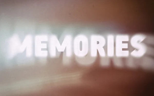 Memories word on vintage blurred background — Stock Photo, Image