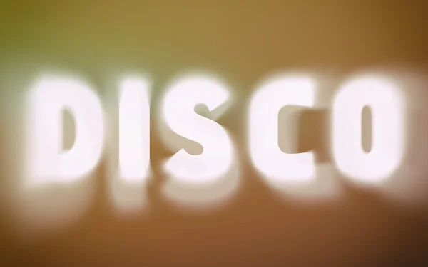 Disco-Wort auf unscharfem Hintergrund — Stockfoto