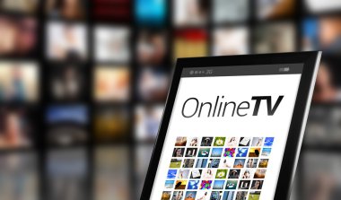 online tv kavramı, tablet ve lcd kapı aynası