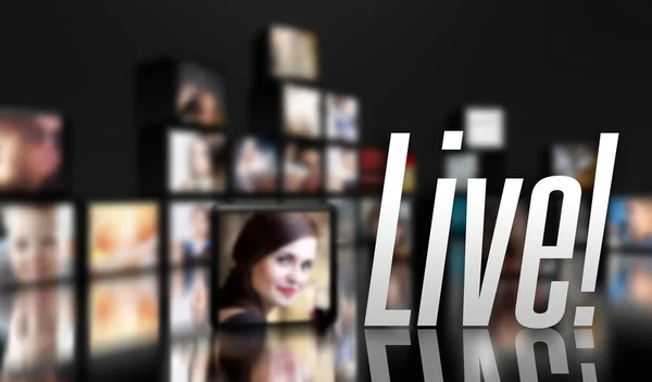 Live television concept, LCD panels — Stock Photo, Image