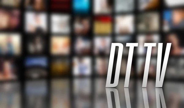 DT TV television concept LCD screen panels — Stock Photo, Image
