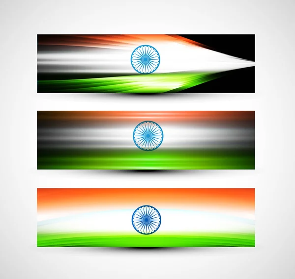 Indian flags stylish wave header three collection vector