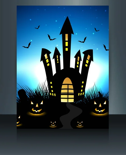Happy Halloween brochure reflection colorful background vector i
