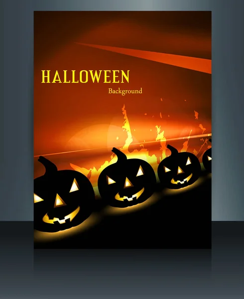 Brochure reflection Halloween colorful pumpkins party vector