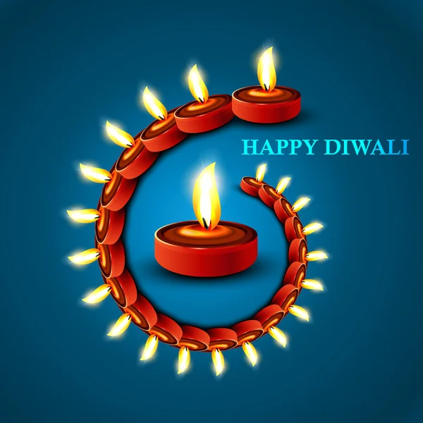 Beautiful Happy diwali stylish diya blue colorful hindu festival