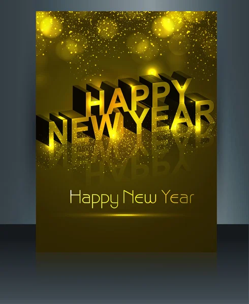 Beautiful brochure happy new year template vector colorful desig