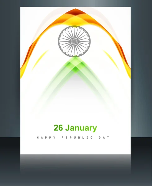Beautiful indian flag republic day tricolor brochure template fo