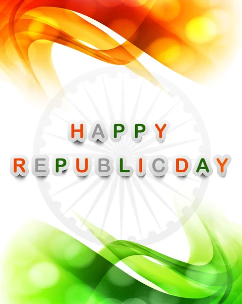 Stylish indian flag wave republic day beautiful tricolor art vec