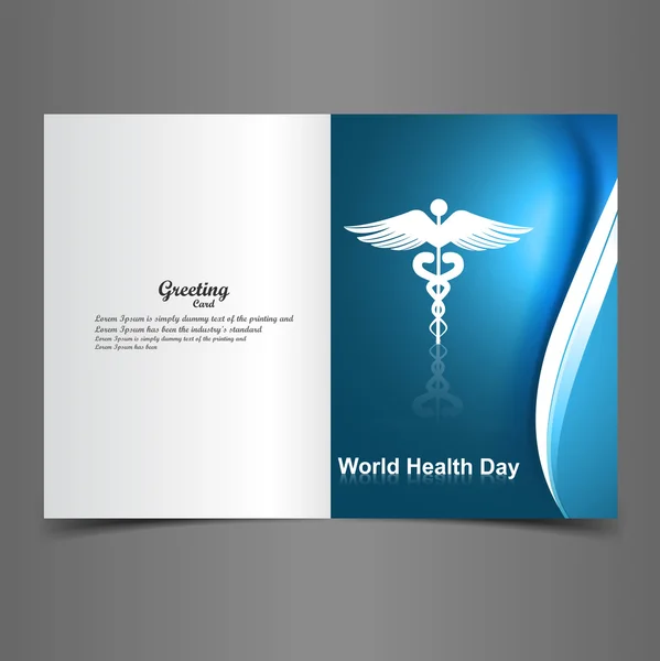 Medical symbol greeting card caduceus reflection world health da