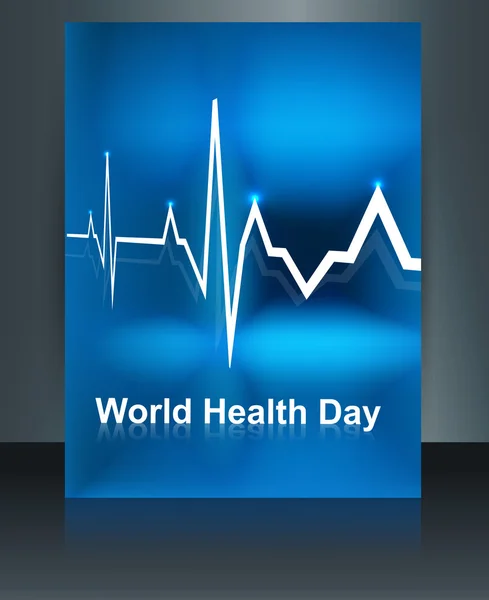 Vector llustration of heart beats on world health day brochure t