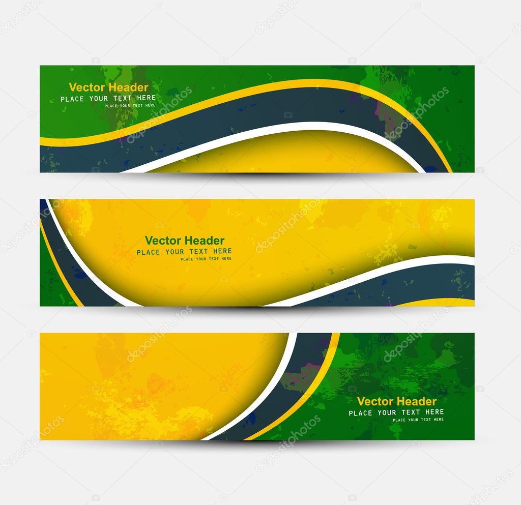 Brasilianische Flagge Farben Konzept Banner und Header Set ...