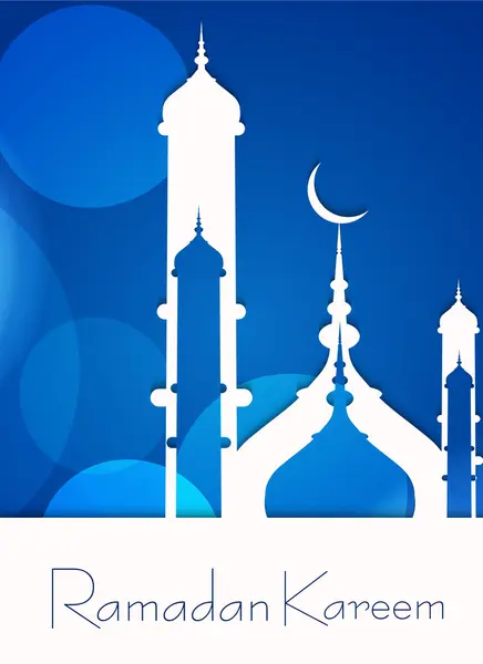 mosque ramadan kareem concept for muslim community blue colorful